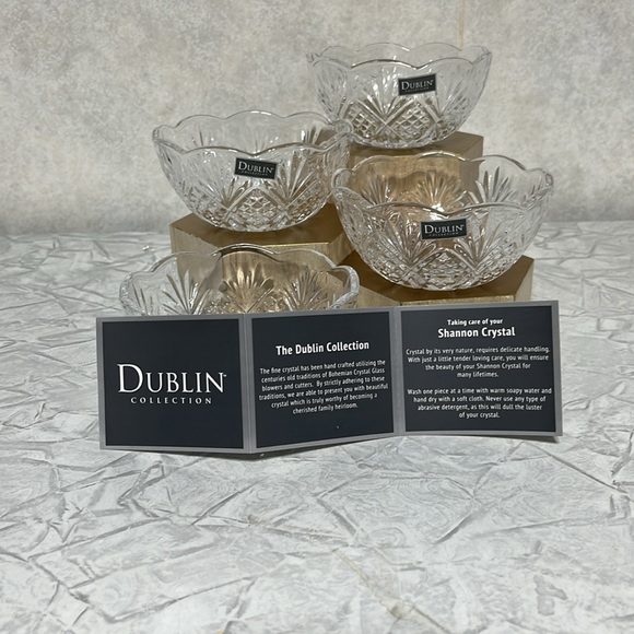 Crystal dessert bowls set of 4  Shannon by Godinger NEW IN BOX - Picture 5 of 9